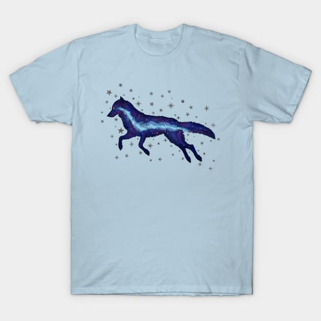 Galaxy Wolf T-Shirt by Earthy Fauna & Flora